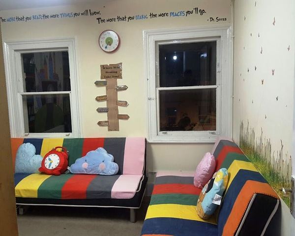 A cosy reading corner