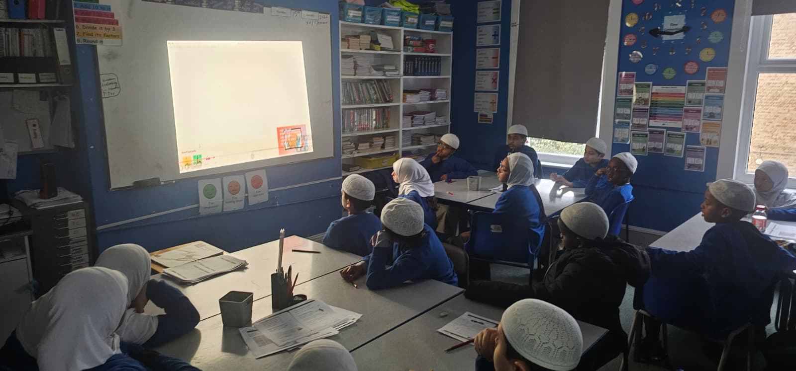 Pupils learning during a classroom lesson